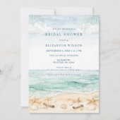 Invitation Rustic Watercolor Beach Bridal Shower (Devant)