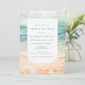 Invitation Rustic Watercolor Beach Bridal Shower (Debout devant)