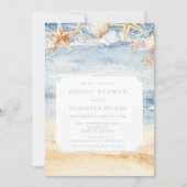 Invitation Rustic Watercolor Beach Bridal Shower (Devant)