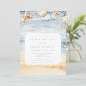 Invitation Rustic Watercolor Beach Bridal Shower (Debout devant)