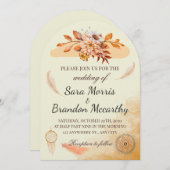 Invitation Rustic Watercolor Bohemian Wedding Card (Devant / Derrière)