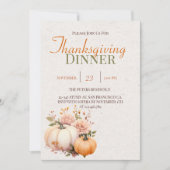Invitation Rustic Watercolor Citrouille Thanksgiving Invitati (Devant)