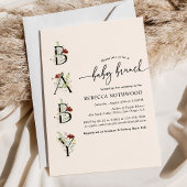 Invitation Rustic Watercolor Fleur sauvage Baby Brunch