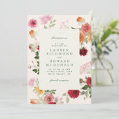 Invitation Rustic Watercolor Floral Sage Green Garden Wedding (Debout devant)