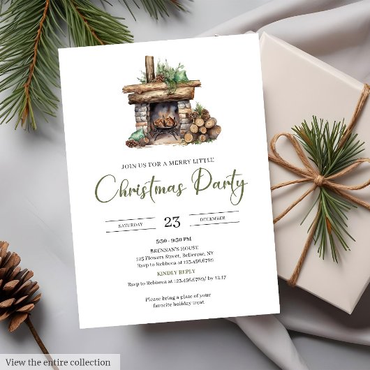 Invitation Rustic Watercolor Neutral Earthy Minimalist Party