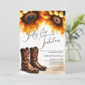 Invitation Rustic Watercolor Pays 50e anniversaire (Debout devant)