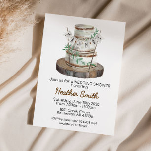 Invitation Rustic Wedding Cake Bridal Shower