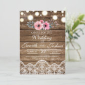 Invitation Rustic Wedding Invitation, Country Wedding (Debout devant)