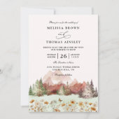 Invitation Rustic Wedding Mountain Wildflower QR Code Wedding (Devant)