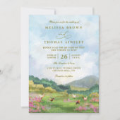 Invitation Rustic Western Barn Countryside QR Code Wedding (Devant)