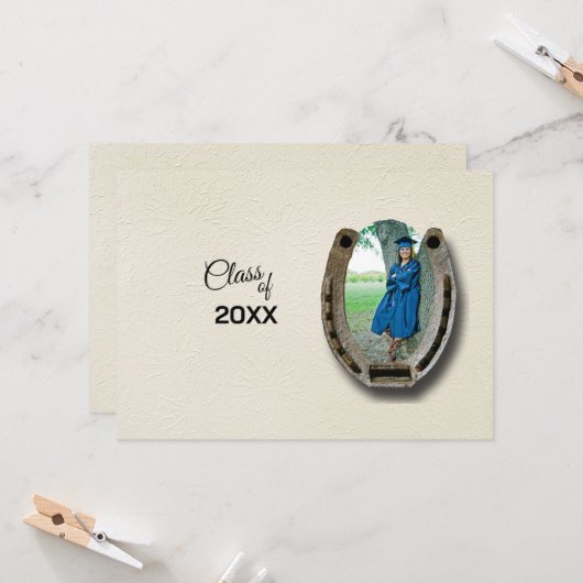 Invitation Rustic Western College Graduation Announcement (Devant/Arrière en situation)