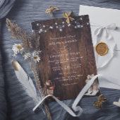 Invitation Rustic Western Country Barn QR Code Wedding