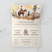 Invitation Rustic Western Cowboy All in One QR Code Wedding (Intérieur)