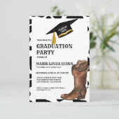 Invitation Rustic Western Cowboy Graduation Party (Debout devant)