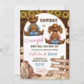 Invitation Rustic Western Cowboy or Cowgirl Gender Reveal (Devant)
