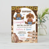 Invitation Rustic Western Cowboy or Cowgirl Gender Reveal (Debout devant)