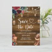 Invitation Rustic Western Cowboy Save the Date Wedding (Debout devant)