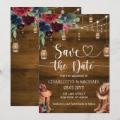 Invitation Rustic Western Cowboy Save the Date Wedding (Devant / Derrière)