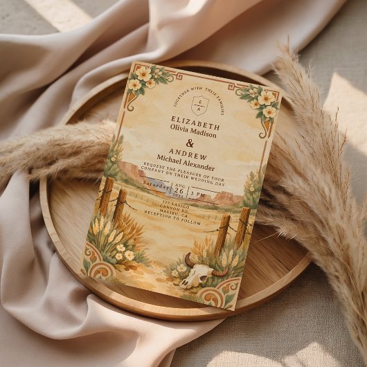 Invitation Rustic Western Desert Wedding