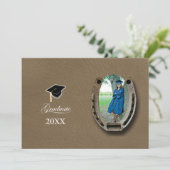 Invitation Rustic Western Hi-School Graduation Announcement  (Debout devant)