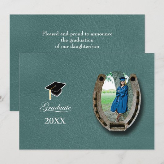Invitation Rustic Western Hi-School Graduation Announcement  (Devant / Derrière)