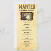 Invitation Rustic Western Mariage 🤠 Country Reception Menu (Devant)