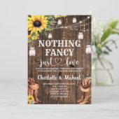 Invitation Rustic Western Rien Fancy just love Mariage (Debout devant)