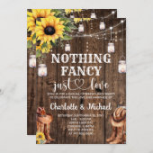 Invitation Rustic Western Rien Fancy just love Mariage (Devant / Derrière)