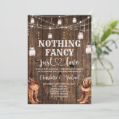 Invitation Rustic Western Rien Fancy just love Mariage (Debout devant)
