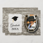 Invitation Rustic Western-style with Photo Graduation (Devant / Derrière)
