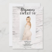Invitation Rustic White Birch Photo tendance Modern Sweet 16 (Devant)