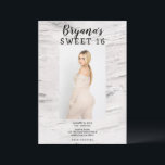 Invitation Rustic White Birch Photo tendance Modern Sweet 16<br><div class="desc">Customisez comme vous voulez.</div>