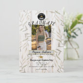 Invitation Rustic White Botanical Photo Party (Debout devant)