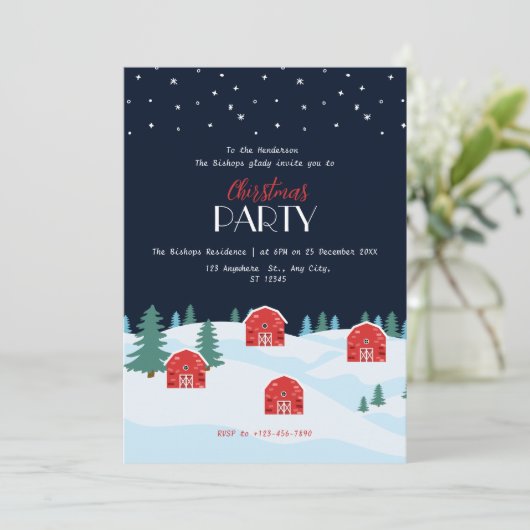 Invitation Rustic White Christmas (Debout devant)
