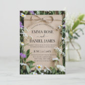 Invitation Rustic Wildflower Botanical Kraft Paper Wedding (Debout devant)