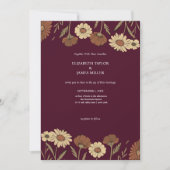 Invitation Rustic Wildflower Burgundy Floral Wedding (Devant)