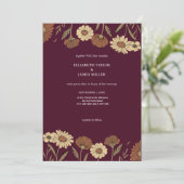 Invitation Rustic Wildflower Burgundy Floral Wedding (Debout devant)