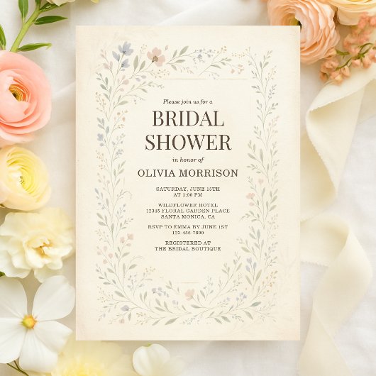 Invitation Rustic Wildflower Garden Boho Bridal Shower