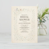 Invitation Rustic Wildflower Garden QR Code Bridal Shower (Debout devant)