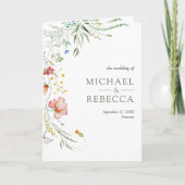 Invitation Rustic Wildflower Photo Collage QR Code Wedding (Devant)
