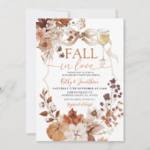 Invitation Rustic Wine and Bow Fall in Love Pumpkin (Devant)