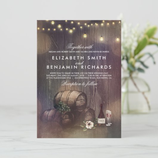 Invitation Rustic Winery et Mariage à cordon (Debout devant)