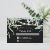Invitation Rustic Winery Eucalyptus Twinkle éclat Wood RSVP (Debout devant)