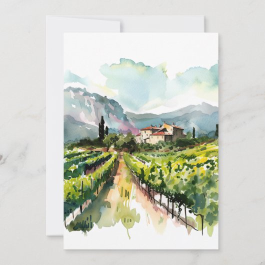 Invitation Rustic Winery Mariage paysage (Dos)