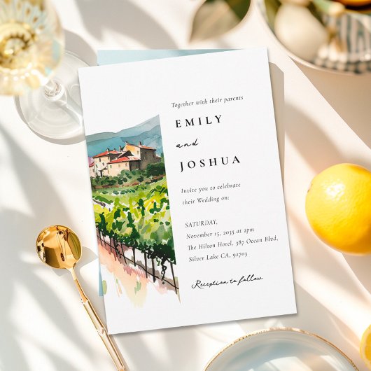 Invitation Rustic Winery Mariage paysage