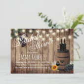 Invitation Rustic Winery Pays Vin Baril Fête des mariées (Debout devant)