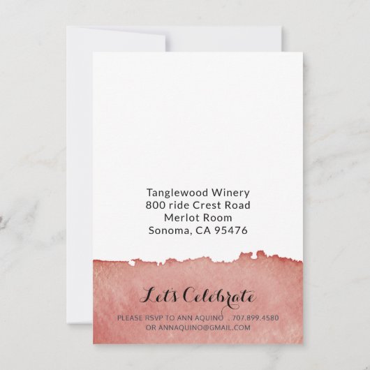 Invitation Rustic Winery Vins Mariage (Dos)