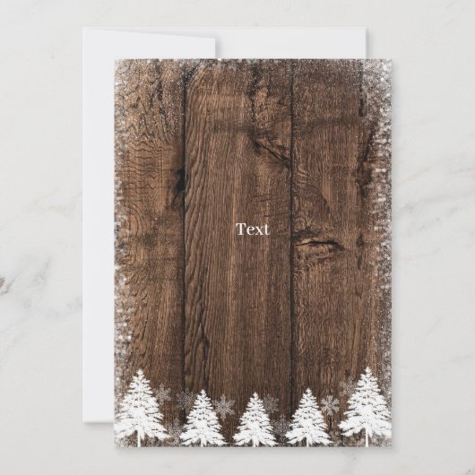 Invitation Rustic Winter 40e fête d'anniversaire (Dos)