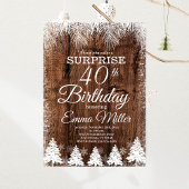 Invitation Rustic Winter 40e fête d'anniversaire