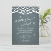Invitation Rustic Winter Birch Elopement (Debout devant)